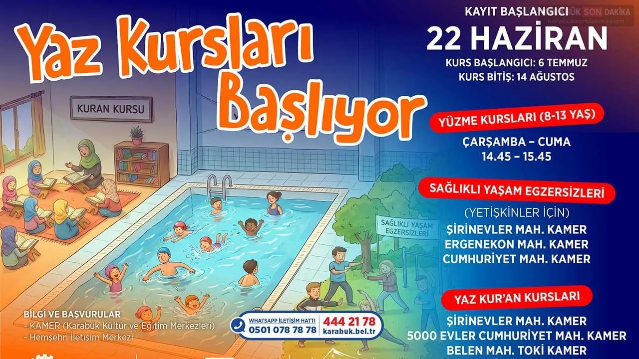 KARABÜK BELEDİYESİ YAZ KURSLARI İÇİN KAYITLAR BAŞLADI