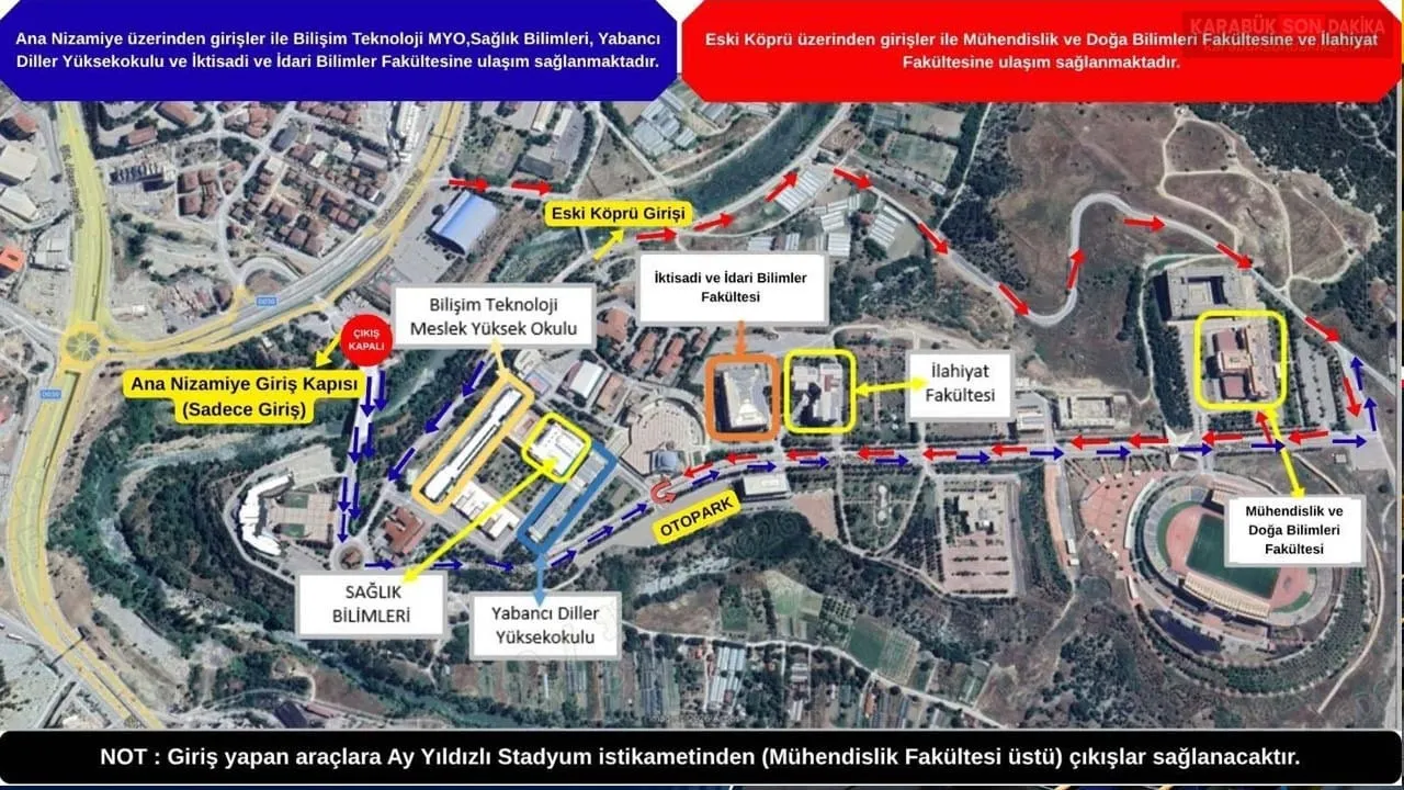 YKS ÖNCESİ KRİTİK UYARI: KBÜ KAMPÜSÜNDE TRAFİK DÜZENİ DEĞİŞTİ